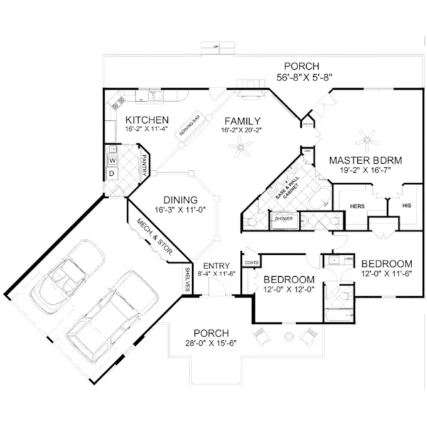 Rustic House Plan First Floor - Conlin Craftsman Home 013D-0245 - Shop House Plans and More