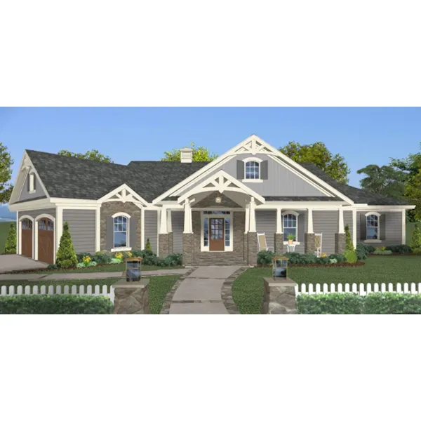 Rustic House Plan Front of Home - Conlin Craftsman Home 013D-0245 - Shop House Plans and More