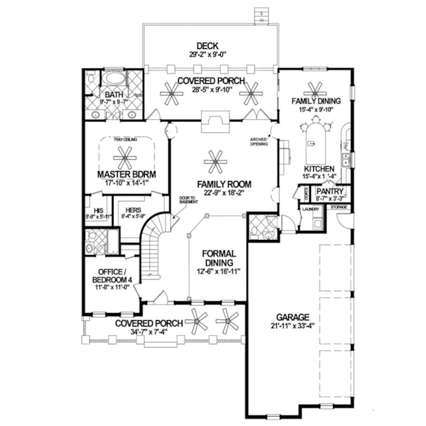 First Floor - Elder Lake Ranch Home 013D-0247 - Shop House Plans and More