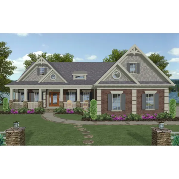 Front of Home - Elder Lake Ranch Home 013D-0247 - Shop House Plans and More