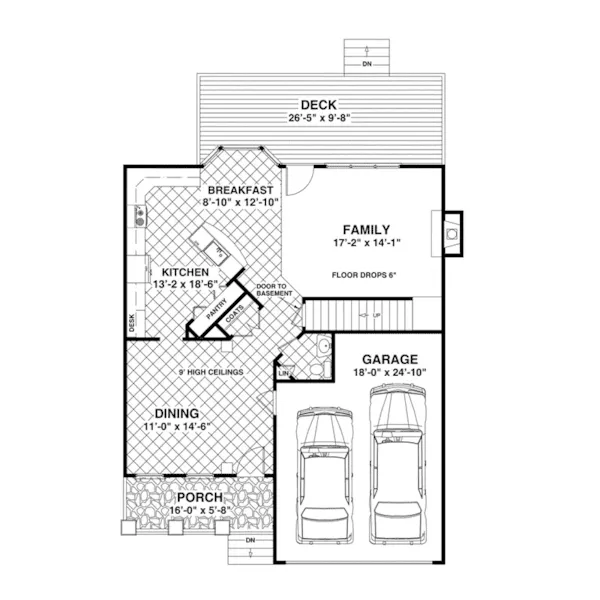 Country House Plan First Floor - Thornton Hill Craftsman Home 013D-0249 - Shop House Plans and More