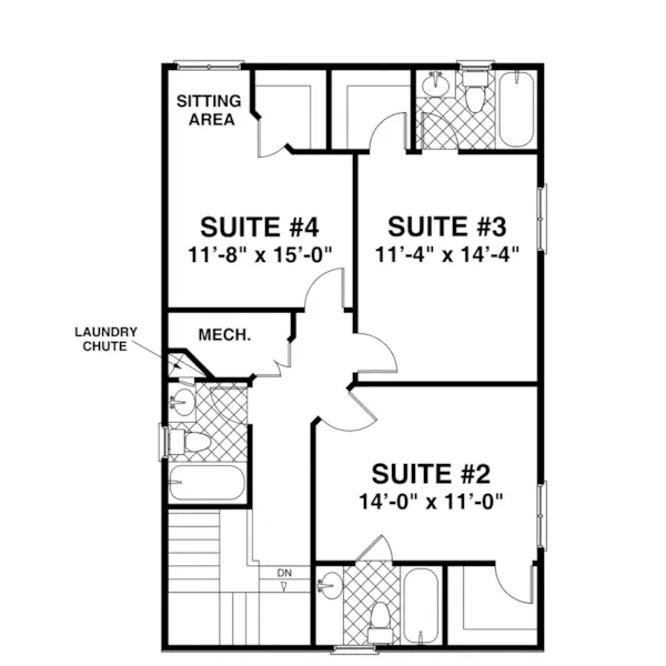 Modern House Plan Second Floor - Sunrise Path Country Home 013D-0250 - Shop House Plans and More