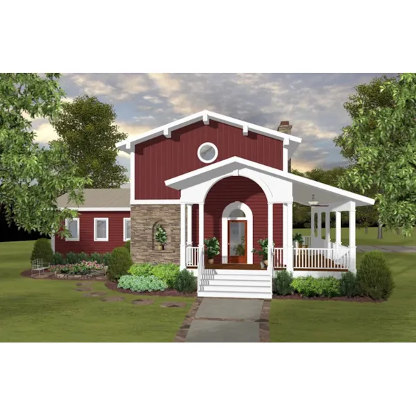 Modern House Plan Front of Home - Sunrise Path Country Home 013D-0250 - Shop House Plans and More