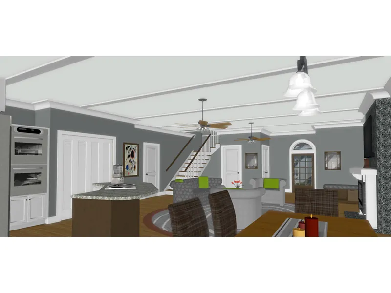 Modern Farmhouse Plan Great Room Photo 01 - Sunrise Path Country Home 013D-0250 - Shop House Plans and More