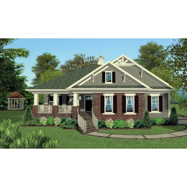 Ranch House Plan Front of Home - Treyburn Ranch Home 013D-0251 - Shop House Plans and More