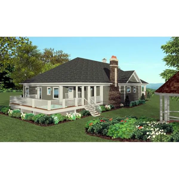 Ranch House Plan Rear Photo 01 - Treyburn Ranch Home 013D-0251 - Shop House Plans and More