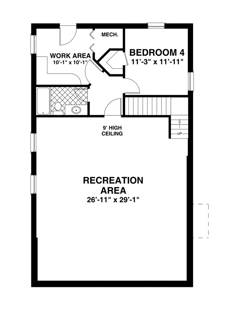 Bungalow House Plan Lower Level Floor - Simons Summit Country Home 013D-0252 - Shop House Plans and More