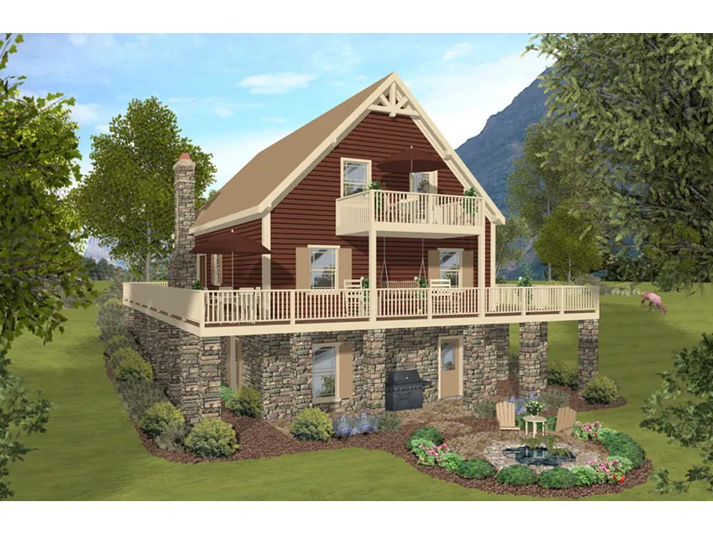 Bungalow House Plan Rear Photo 01 - Simons Summit Country Home 013D-0252 - Shop House Plans and More