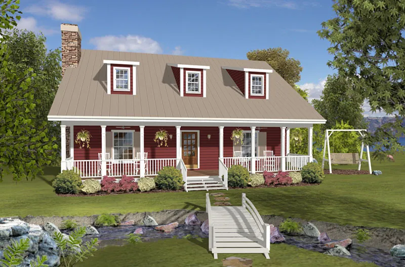 Modern Farmhouse Plan Front of Home - Raft Creek Country Home 013D-0253 - Shop House Plans and More