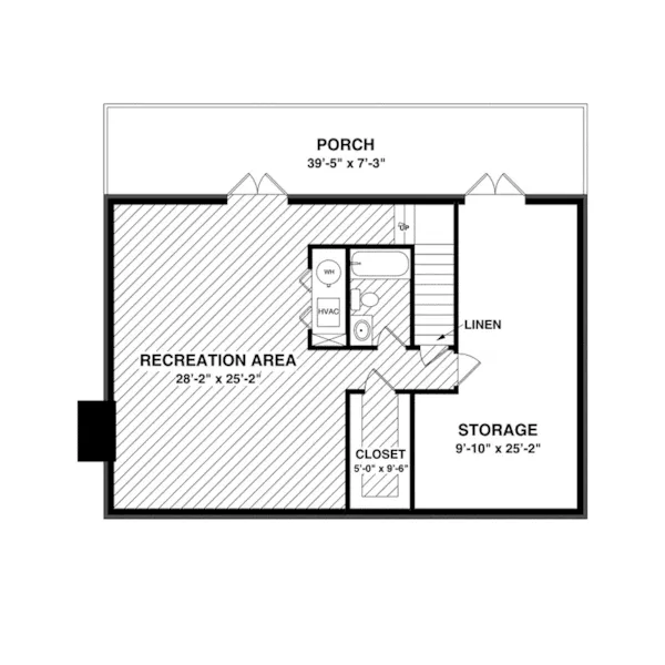 Cabin & Cottage House Plan Lower Level Floor - Raft Creek Country Home 013D-0253 - Shop House Plans and More