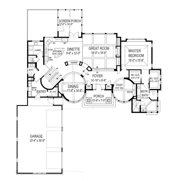 Prairie House Plan First Floor - Warsaw Luxury Home 013S-0003 - Shop House Plans and More