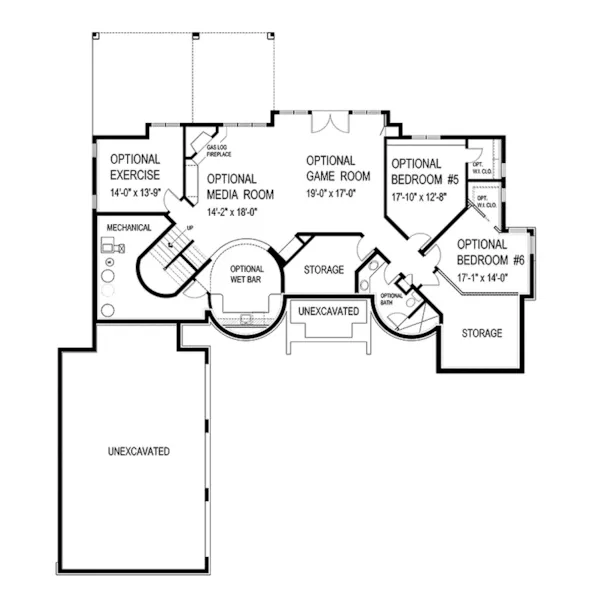 Prairie House Plan Lower Level Floor - Warsaw Luxury Home 013S-0003 - Shop House Plans and More