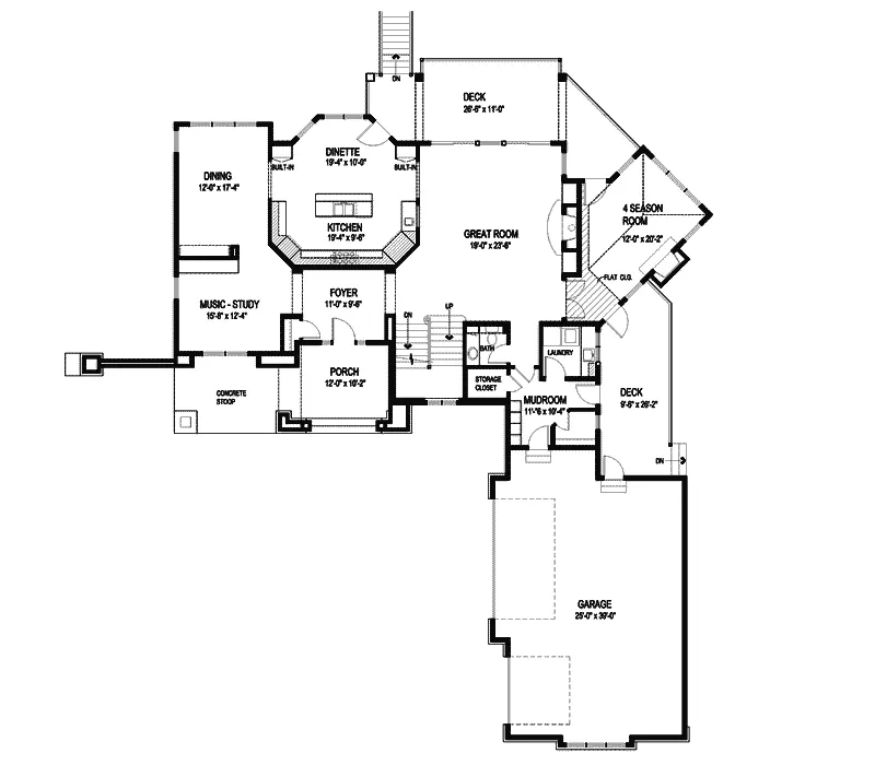 Prairie House Plan First Floor - Ingrams Mill Luxury Home 013S-0004 - Search House Plans and More