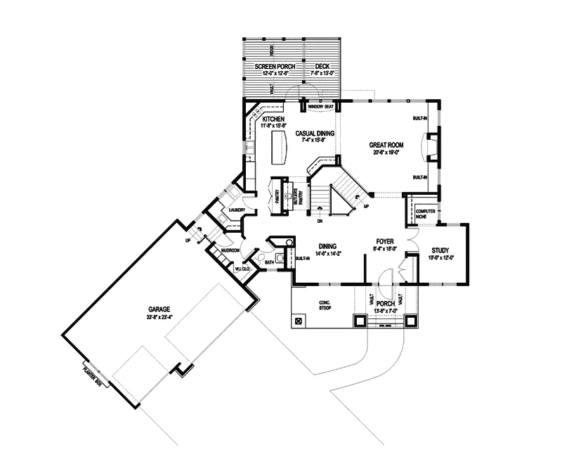 Craftsman House Plan First Floor - Strayhorn Luxury Home 013S-0006 - Shop House Plans and More