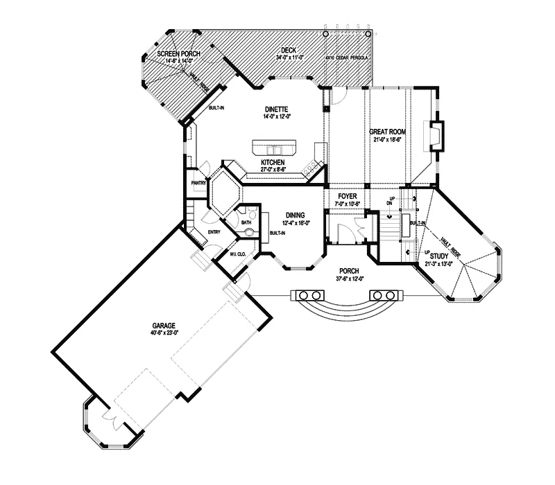 Arts & Crafts House Plan First Floor - Clarksdale Luxury Home 013S-0008 - Search House Plans and More