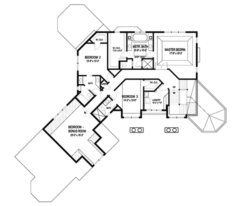 Arts & Crafts House Plan Second Floor - Clarksdale Luxury Home 013S-0008 - Search House Plans and More