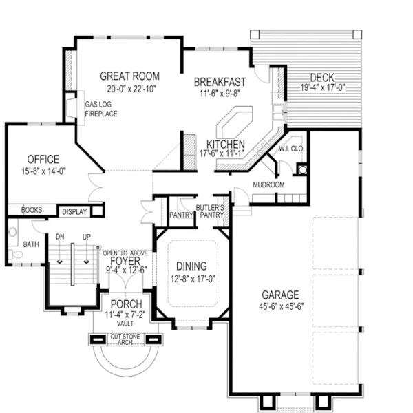 Craftsman House Plan First Floor - Waterstone Luxury Home 013S-0009 - Shop House Plans and More