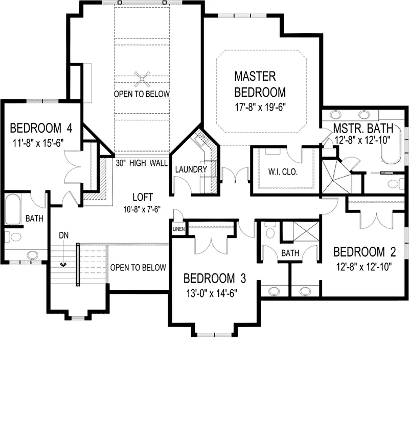 Prairie House Plan Second Floor - Waterstone Luxury Home 013S-0009 - Shop House Plans and More
