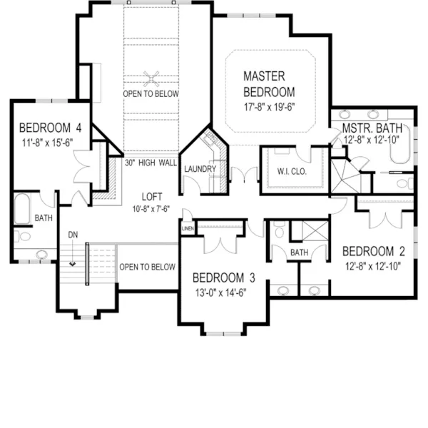 Craftsman House Plan Second Floor - Waterstone Luxury Home 013S-0009 - Shop House Plans and More