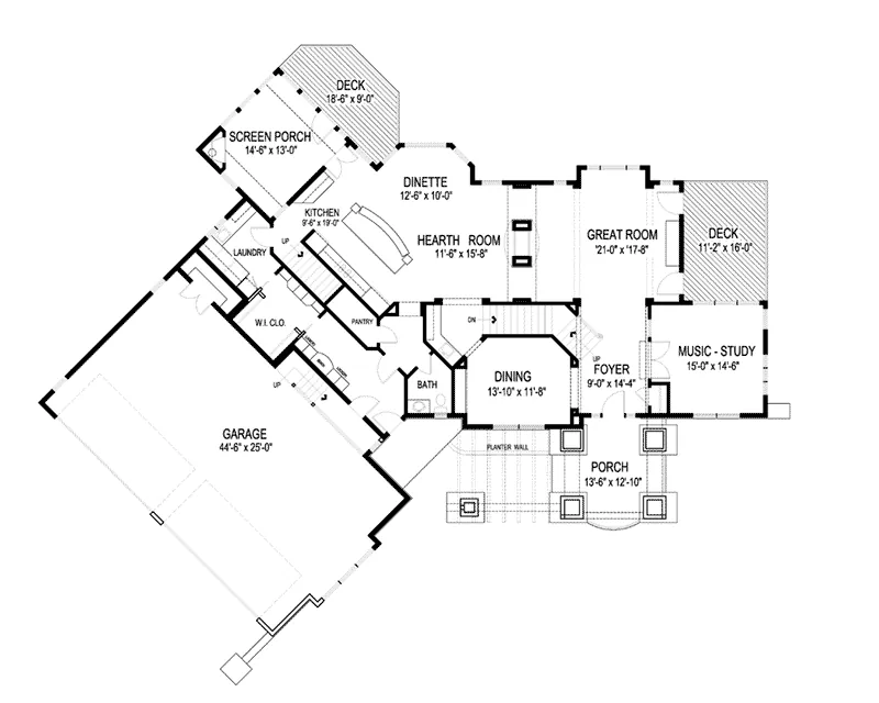 Prairie House Plan First Floor - Greenwood Springs Luxury Home 013S-0010 - Search House Plans and More