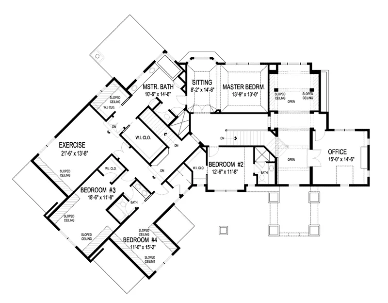 Prairie House Plan Second Floor - Greenwood Springs Luxury Home 013S-0010 - Search House Plans and More