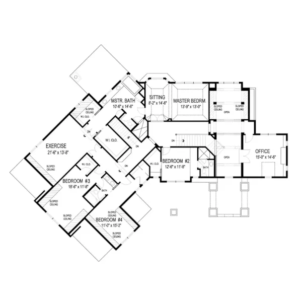 Arts & Crafts House Plan Second Floor - Greenwood Springs Luxury Home 013S-0010 - Search House Plans and More