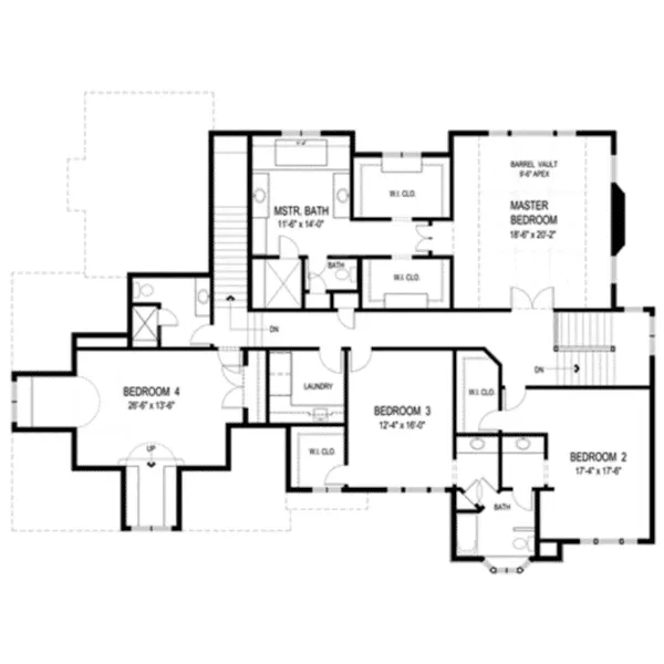 Arts & Crafts House Plan Second Floor - Big Stone Ridge Craftsman Home 013S-0012 - Search House Plans and More