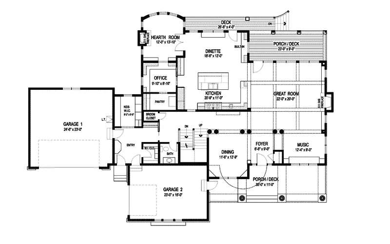Prairie House Plan First Floor - Avalon Place Luxury Home 013S-0014 - Search House Plans and More