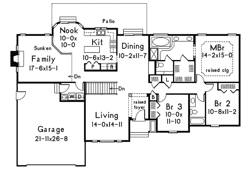 Sunbelt House Plan First Floor - Darlington Sunbelt Home 014D-0002 - Search House Plans and More