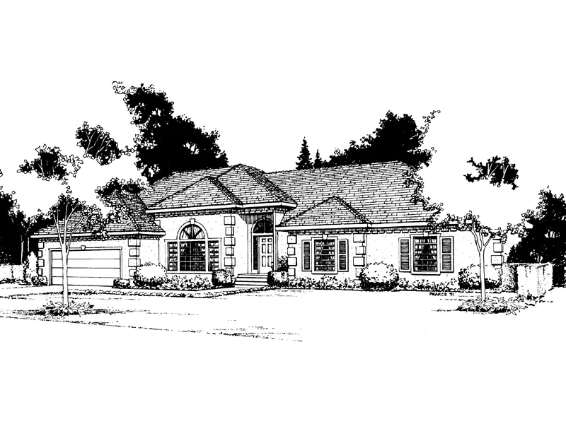 Sunbelt House Plan Front Image of House - Darlington Sunbelt Home 014D-0002 - Search House Plans and More