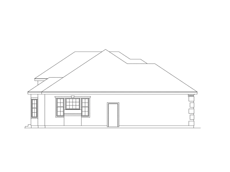 Traditional House Plan Left Elevation - Darlington Sunbelt Home 014D-0002 - Search House Plans and More