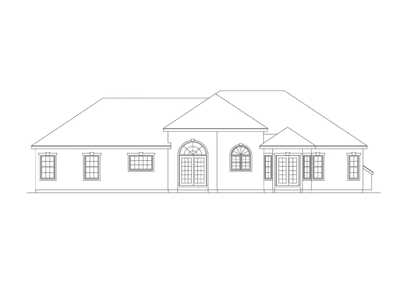 Traditional House Plan Rear Elevation - Darlington Sunbelt Home 014D-0002 - Search House Plans and More