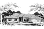 Contemporary House Plan Front Image of House - Summersville Ranch Home 014D-0003 - Shop House Plans and More