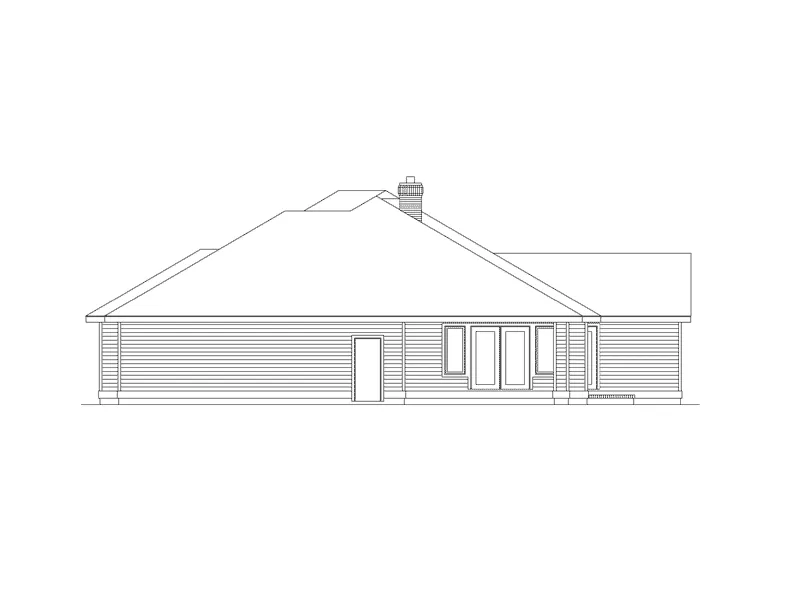 Contemporary House Plan Right Elevation - Summersville Ranch Home 014D-0003 - Shop House Plans and More