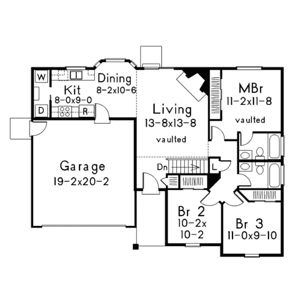 Country House Plan First Floor - Springpark Ranch Home 014D-0008 - Shop House Plans and More