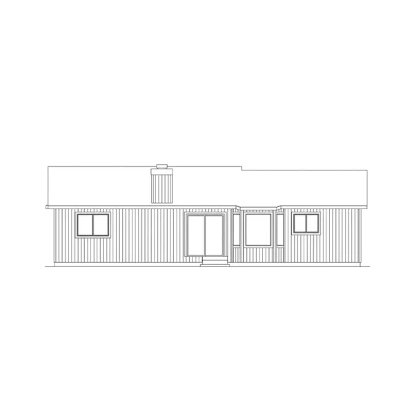 Country House Plan Rear Elevation - Springpark Ranch Home 014D-0008 - Shop House Plans and More