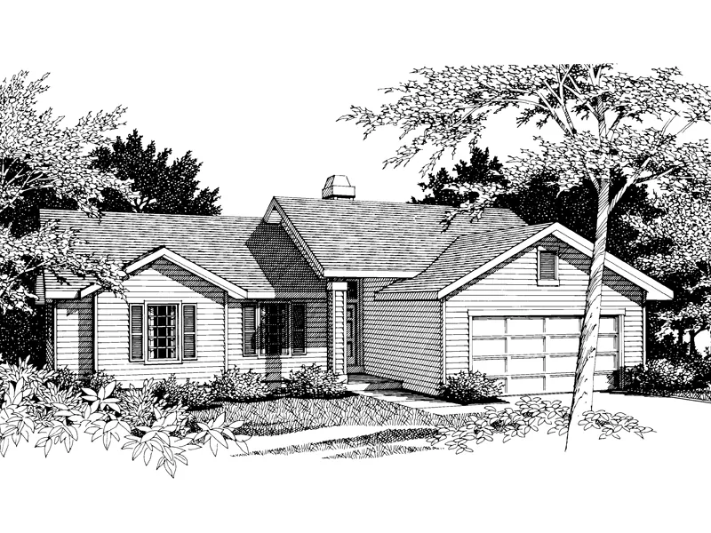 Ranch House Plan Front Image of House - Goodwin Ranch Home 014D-0009 - Search House Plans and More