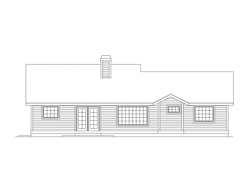 Ranch House Plan Rear Elevation - Goodwin Ranch Home 014D-0009 - Search House Plans and More