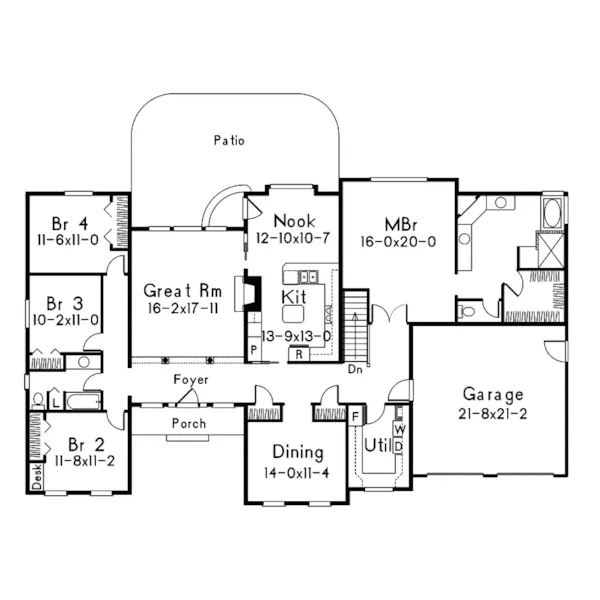 Traditional House Plan First Floor - Ambsdale Country French Home 014D-0010 - Search House Plans and More