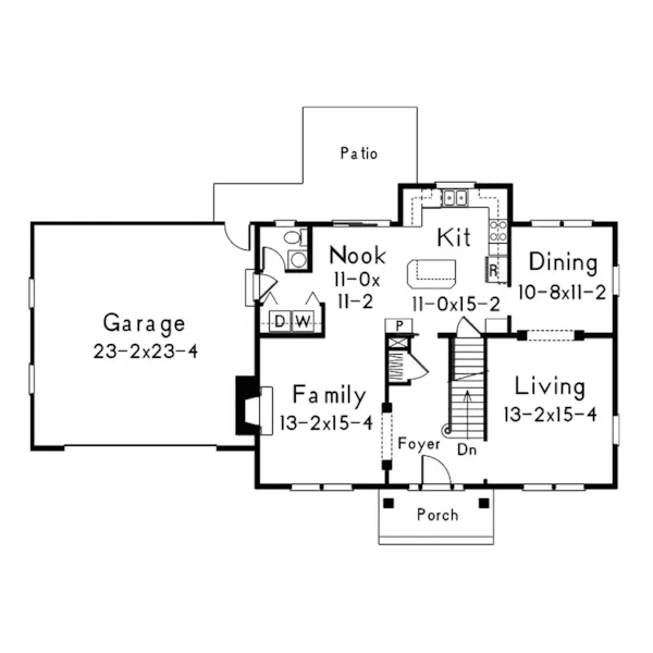 Georgian House Plan First Floor - Brunswick Traditional Home 014D-0011 - Search House Plans and More