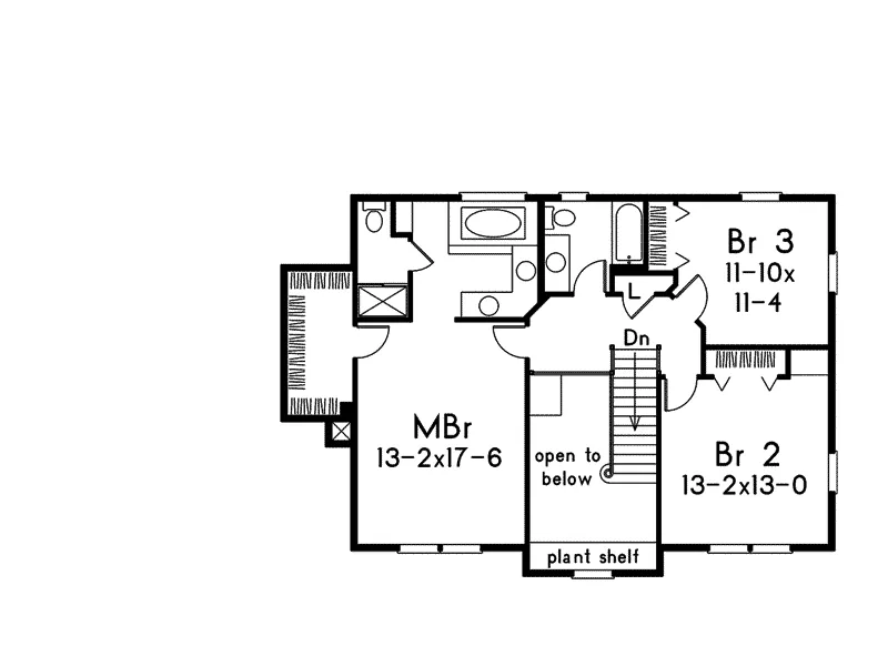 Georgian House Plan Second Floor - Brunswick Traditional Home 014D-0011 - Search House Plans and More