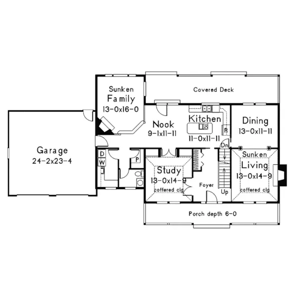 Southern House Plan First Floor - Clarkson Country Farmhouse 014D-0012 - Search House Plans and More