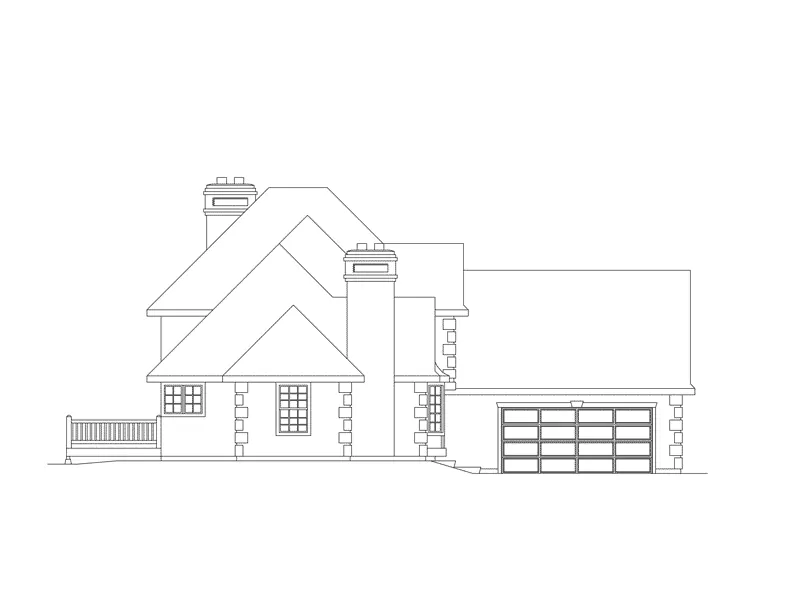 Sunbelt House Plan Left Elevation - Astoria Cliff European Home 014D-0013 - Search House Plans and More