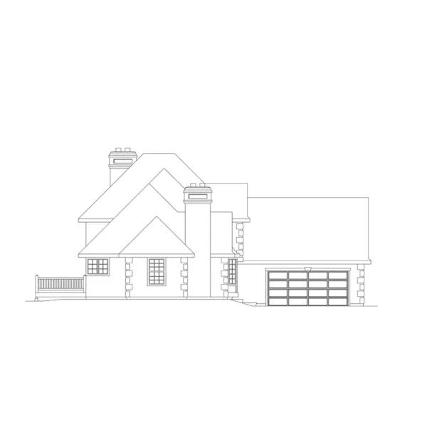 Victorian House Plan Left Elevation - Astoria Cliff European Home 014D-0013 - Search House Plans and More