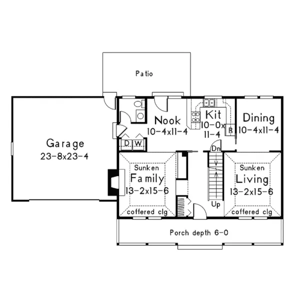 Traditional House Plan First Floor - Clifton Country Home 014D-0014 - Search House Plans and More