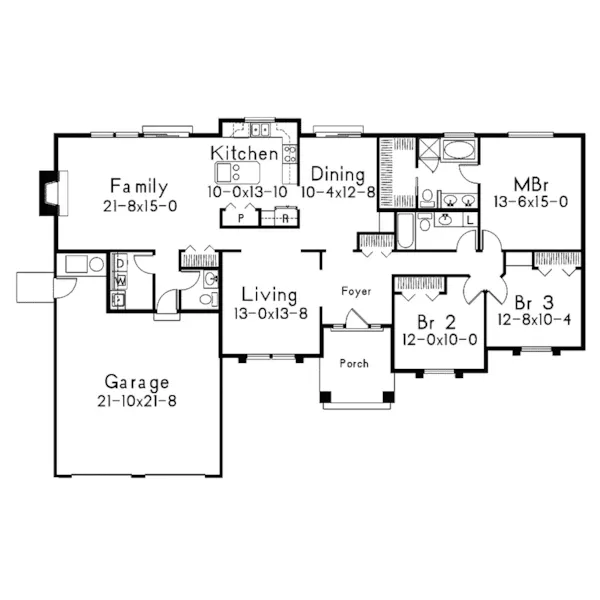 Southwestern House Plan First Floor - Maryville Contemporary Home 014D-0015 - Shop House Plans and More