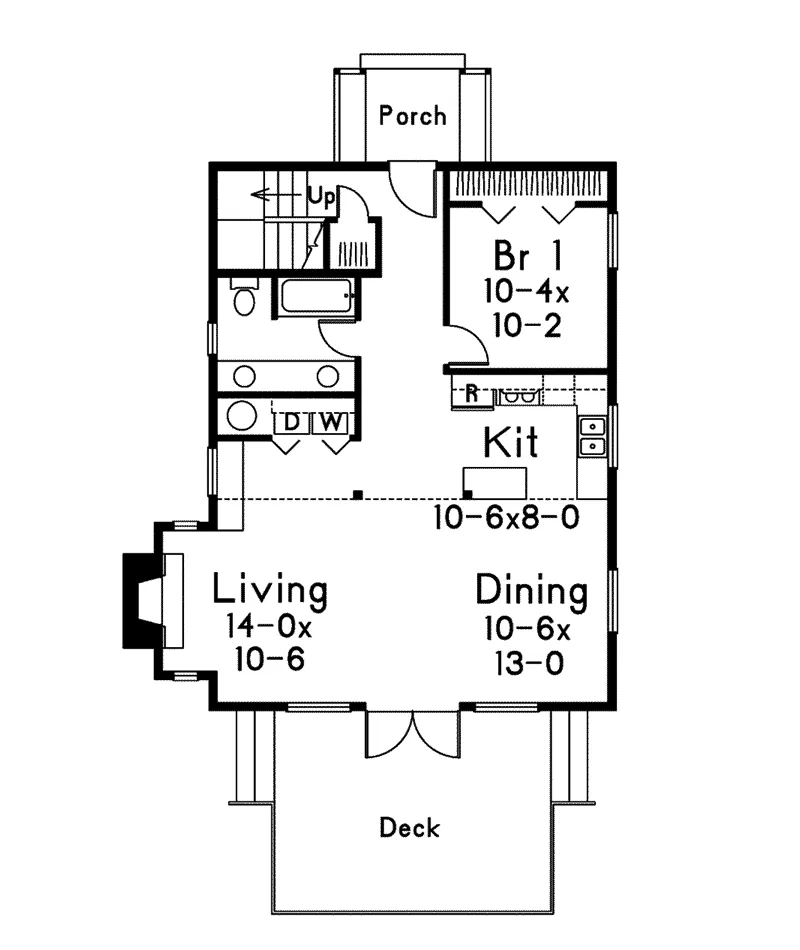 Vacation House Plan First Floor - Riverside Vacation Home 014D-0016 - Shop House Plans and More