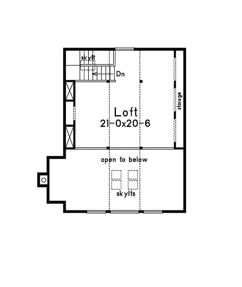 A-Frame House Plan Second Floor - Riverside Vacation Home 014D-0016 - Shop House Plans and More