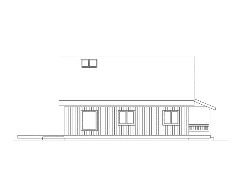 A-Frame House Plan Left Elevation - Riverside Vacation Home 014D-0016 - Shop House Plans and More