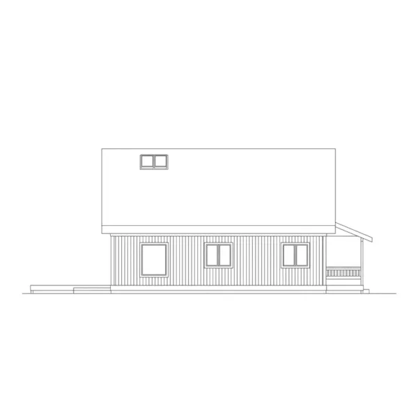 Cabin & Cottage House Plan Left Elevation - Riverside Vacation Home 014D-0016 - Shop House Plans and More